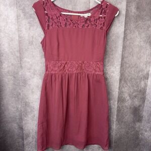 Vintage American Eagle Women's Size 2 Pink Lace Side Zip Fairy Core Boho‎ DRESS